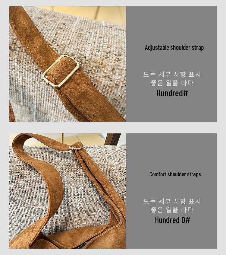 Women's 2025 Retro Handbag - Large Capacity, Frosted Texture, Versatile Crossbody Shoulder Tote