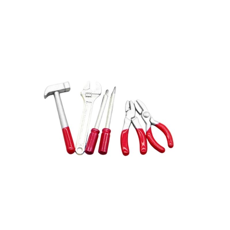 

Miniature Gardening Tool Set For Children Pretend Play Activity with Case Outdoor Toolbox for Doll House Scene Setting красный