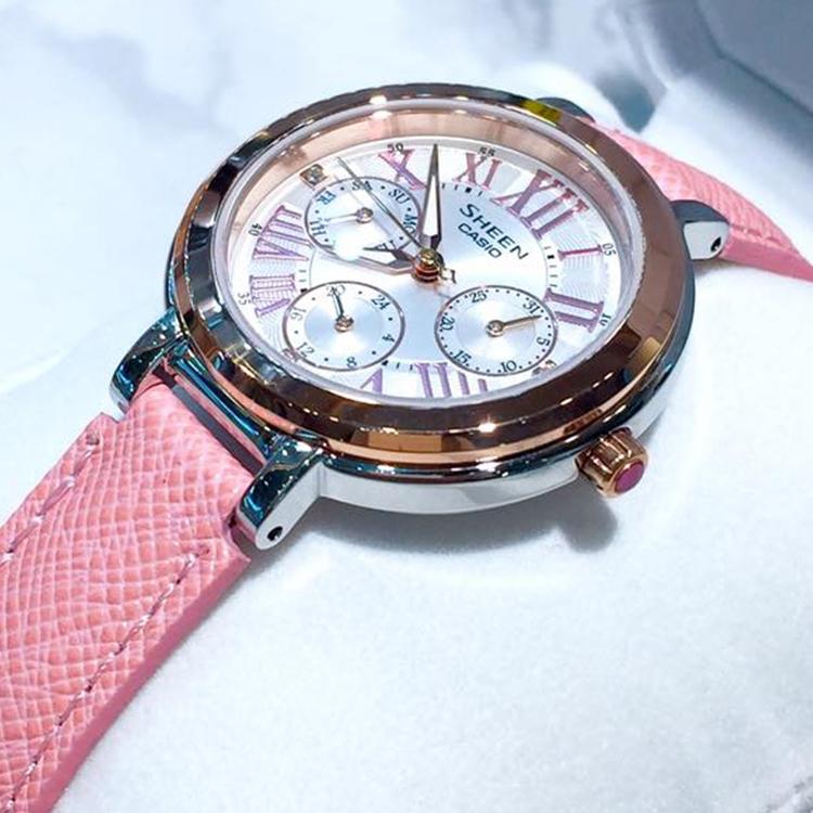 Casio Women's SHEEN Pink Watch SHE-3034BGL-7A SHE-3034BGL-7A