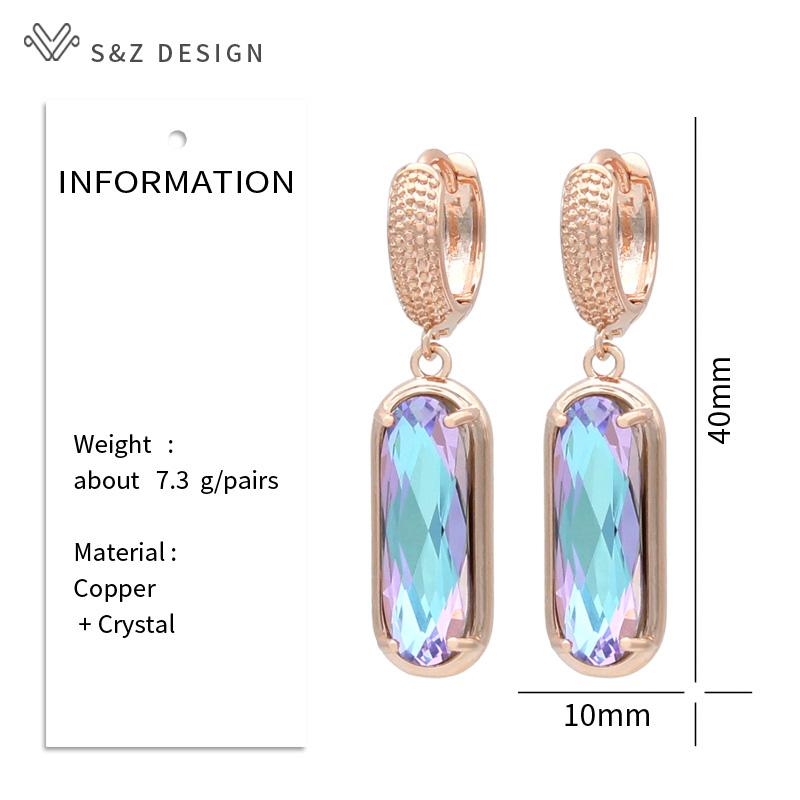 Móda Luxusní Elegantní Oválný Tvar vejce Křišťálové náušnice Pro ženy Svatební Party Šperky Dárek Cubic Zirconia Eardrop