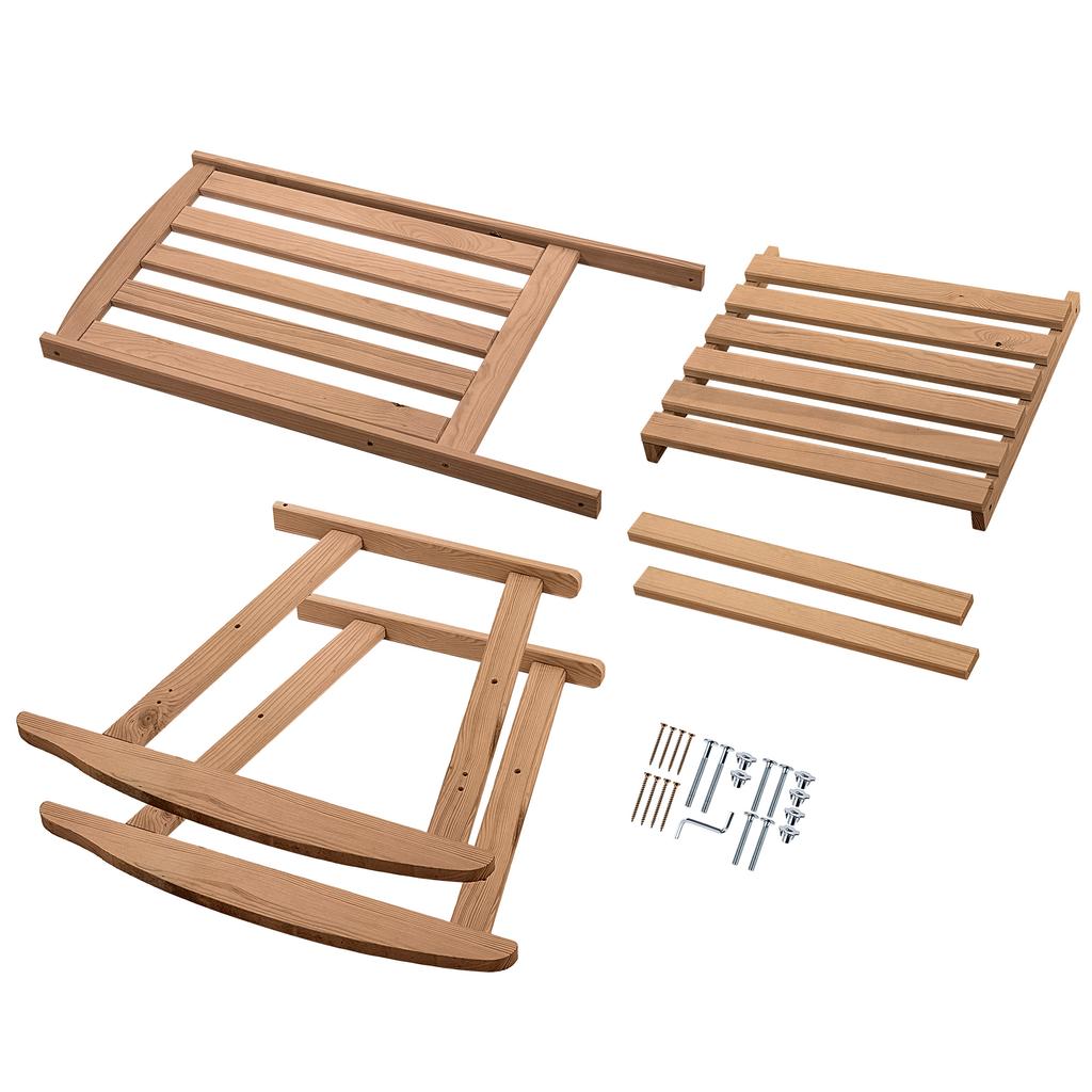 KADAX Fotel drewniany bujany złoty dąb