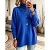Womens Oversized High Neck Knit Sweater Soft Acrylic Pullover Fall Winter 2026