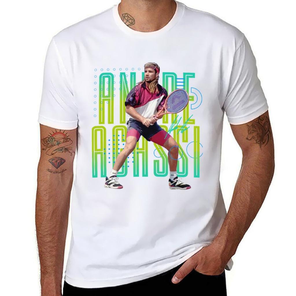 Andre Agassi 90's T-Shirt customs design your own anime clothes summer top T-shirt men