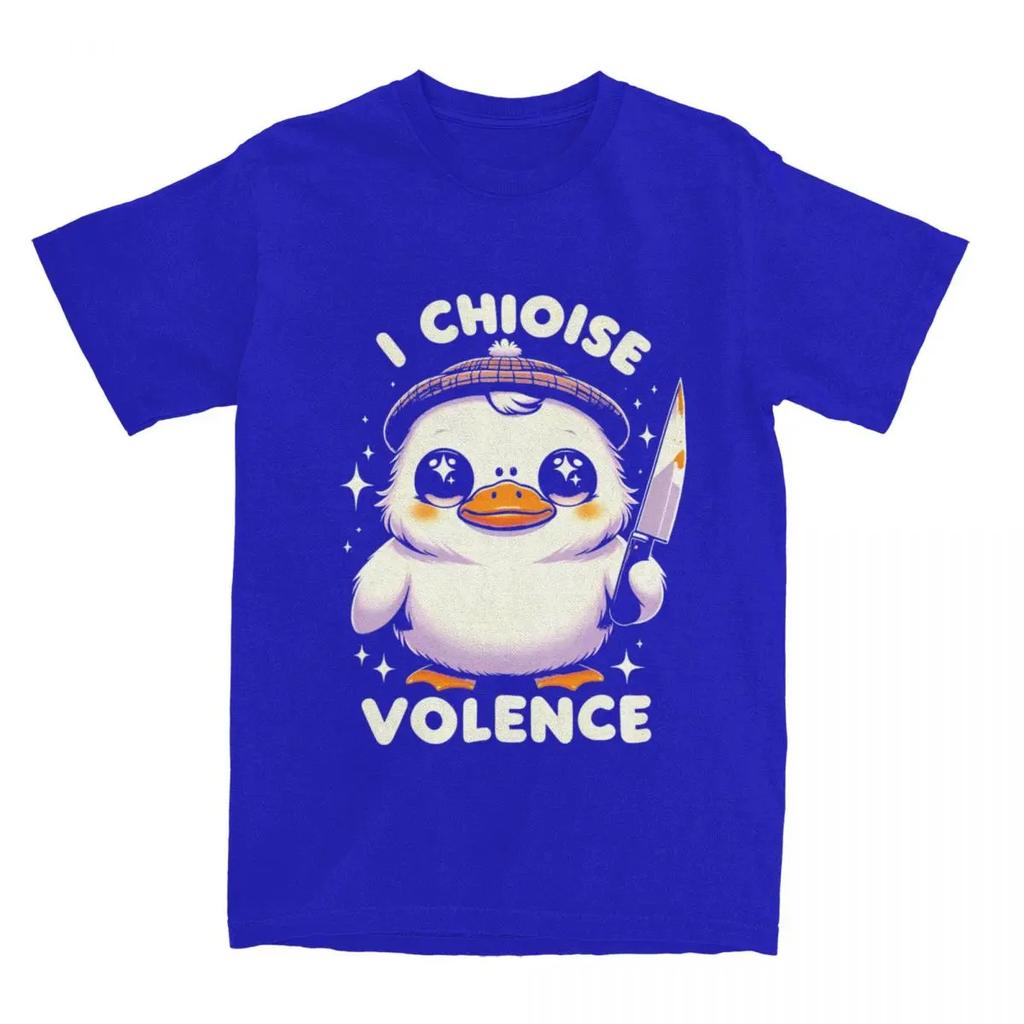 Ich wähle Gewalt Ente Humorvolles Meme Merch Shirt für Männer Frauen Lustig Messer Enten Liebhaber Geschenk Vintage Alle Jahreszeiten Stoff