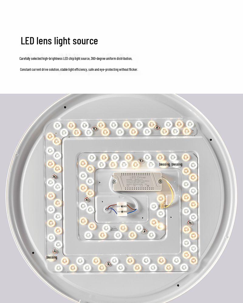 2025 Full Spectrum Super Bright LED Ceiling Light for Master Bedroom & Living Room - Modern Cream Style