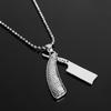 Blade And Razor Design Alloy Pendant Necklace With Electroplated Finish For Men And Women