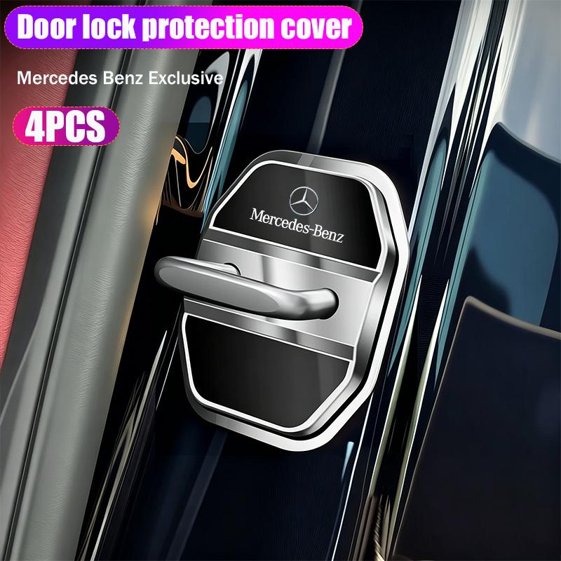 4Pcs Silicone Car Door Lock Buckle Protector Cover For Mercedes Benz AMG W168 W204 W205 W203 W211 W212 W213 W201 W210 GLA GLC BGHKM1