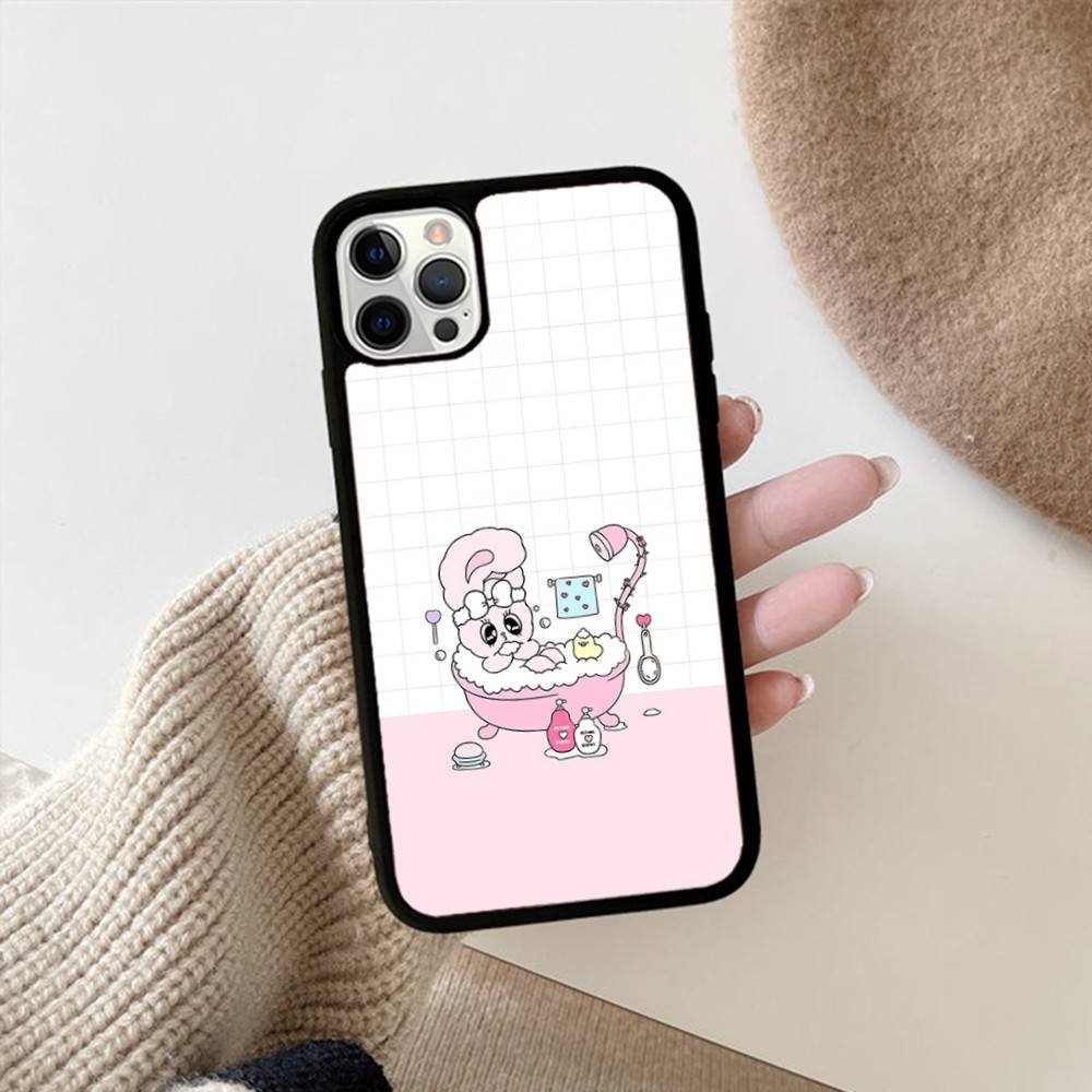 Cute E-EstherS Bunny Rabbit For Iphone 17 Air 16 15 14 13 12 11 Pro Max TPU+PC Plus Shockproof Back Phone Cover