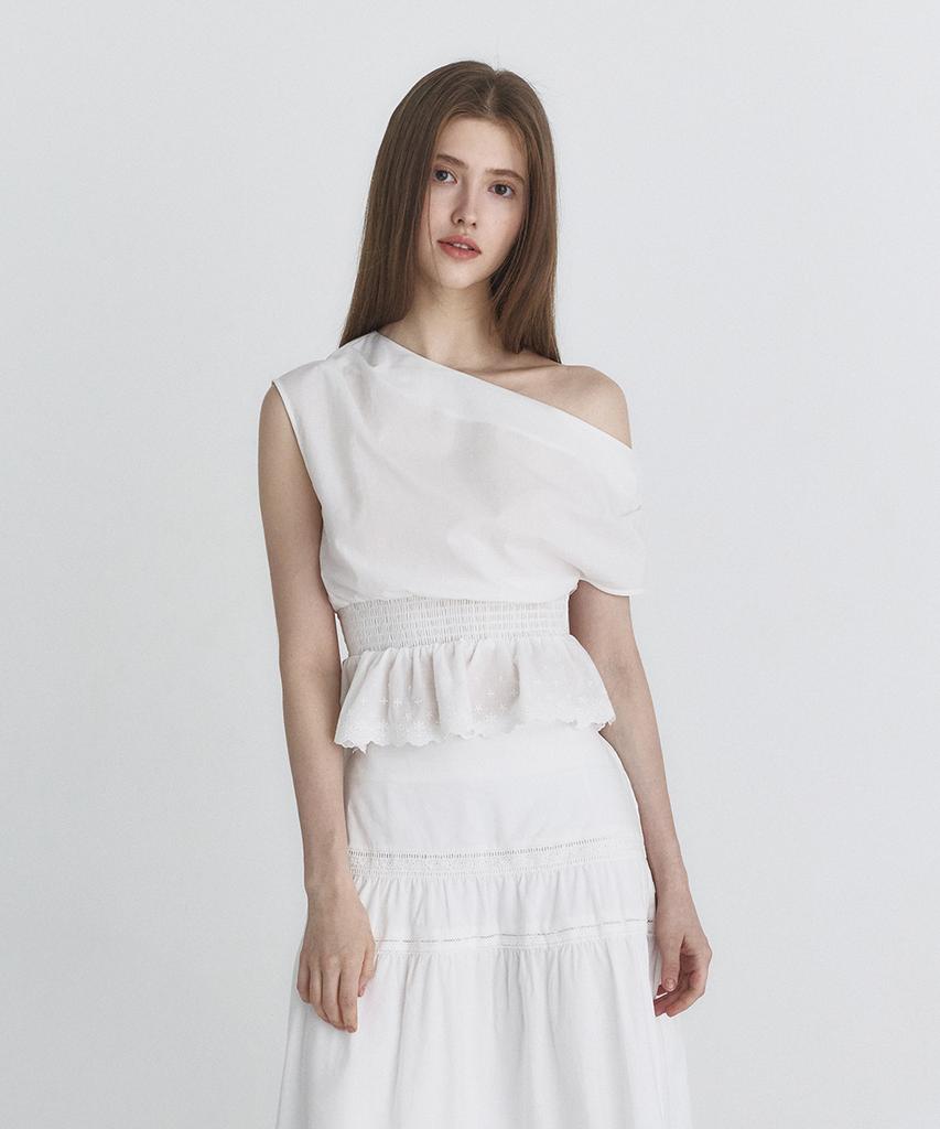 NOT YOUR ROSE Draped Lace Blouse (Ivory)