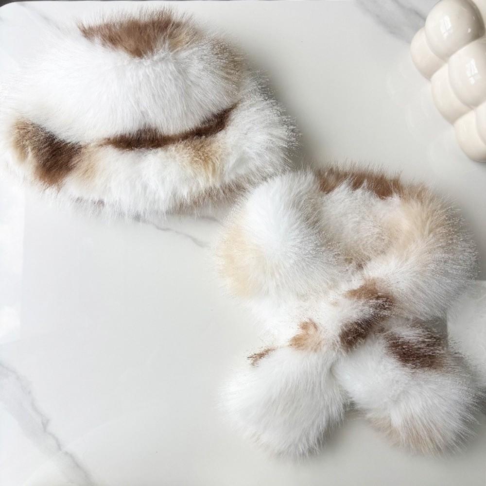 Soft Plush Faux Fur Hat Scarf Neck Protection Fluffy Neck Warmer Comfortable Fisherman Hat Winter