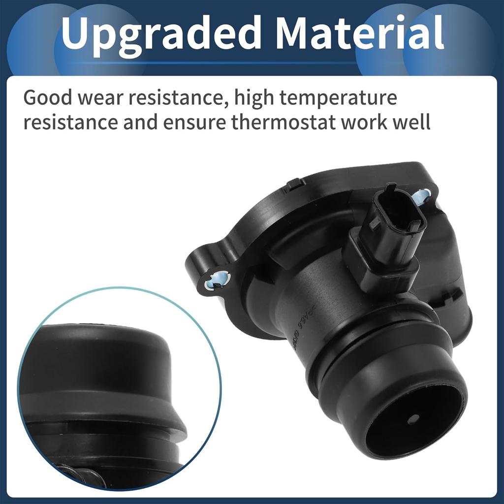 Car Thermostat Inner Engine Coolant Thermostat Housing Assembly No.55593034 for Chevrolet Cruze 11-15 for Buick Encore 2013-2021 Plastic Black