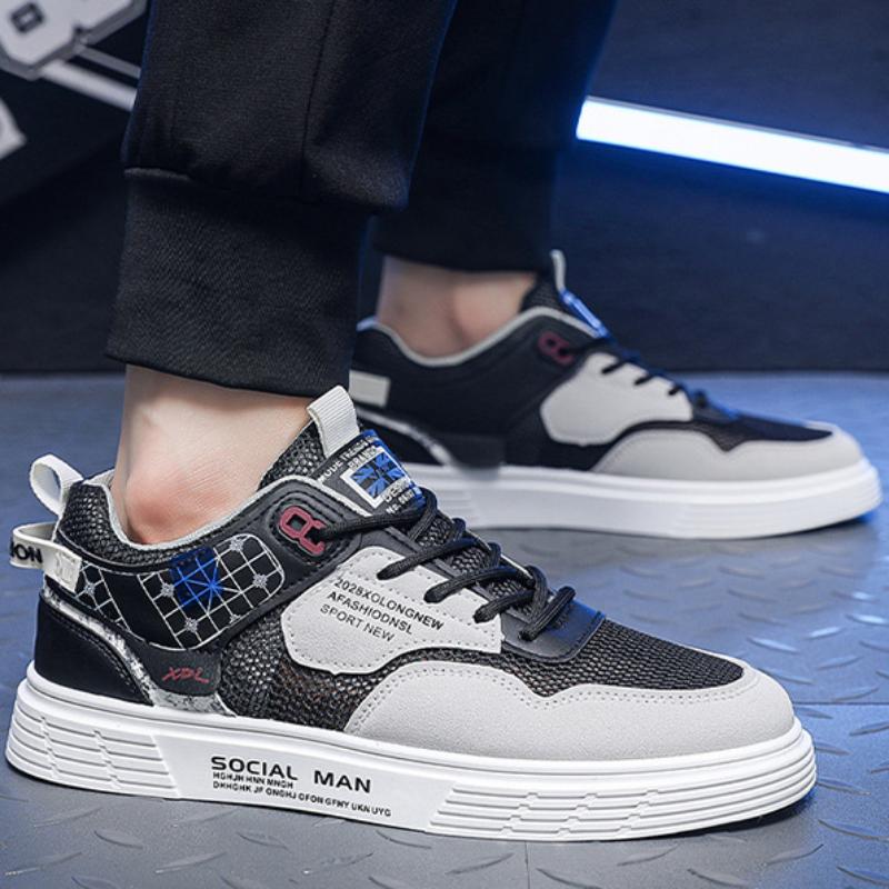 Pánské tenisky Prodyšné Vycházkové Šněrovací Skateboardové boty pro muže Nová Móda Ležérní Pánské PU Kůže Vulkanizované Boty Pánské Boty