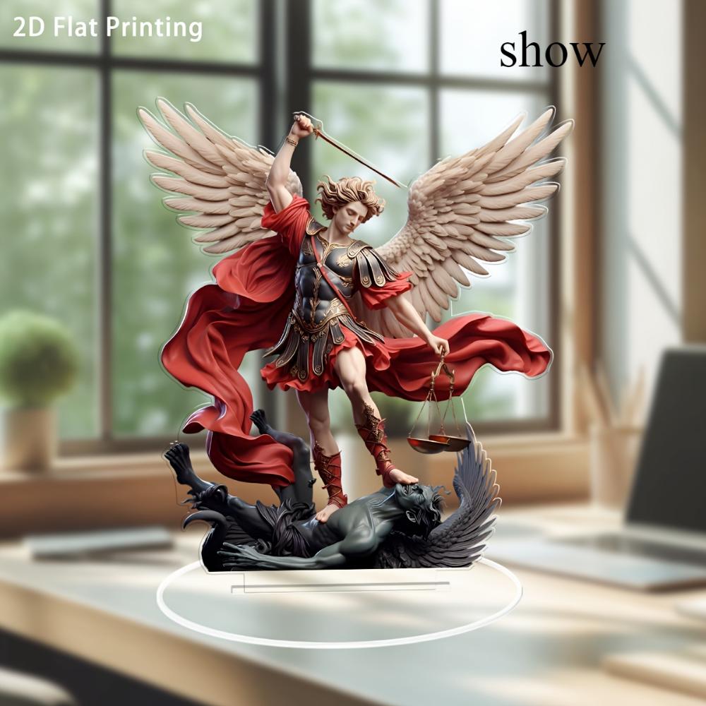 2D acrylic flat religious acrylic angel statue ornament for office, home, garden - indoor and outdoor art decor