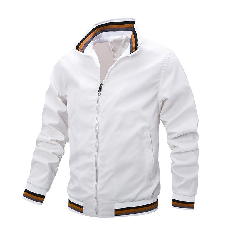 Spring and Autumn New Casual Loose Jacket Men's Spring and Autumn Sports Solid Color Stand-Up Jacket Men's
