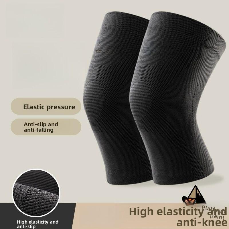 

Теплые спортивные наколенники для людей среднего и пожилого возраста, утолщенные наколенники, профессиональная защита коленного сустава - одинарный чёрный