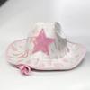 Pink Cowgirl Hats Sequins Star Cow Girl Hat with Cow Print Adult Cowboy Hat
