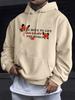 Artistic Letter Overlay Design Men Hip Hop Sports Hoodie, Vivid Butterfly Pattern With Motivational Phrase Back Layout, Oversized Street Pullover
