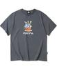 TRIPSHION Peaceful Rabbit Graphic T-Shirt - Gray