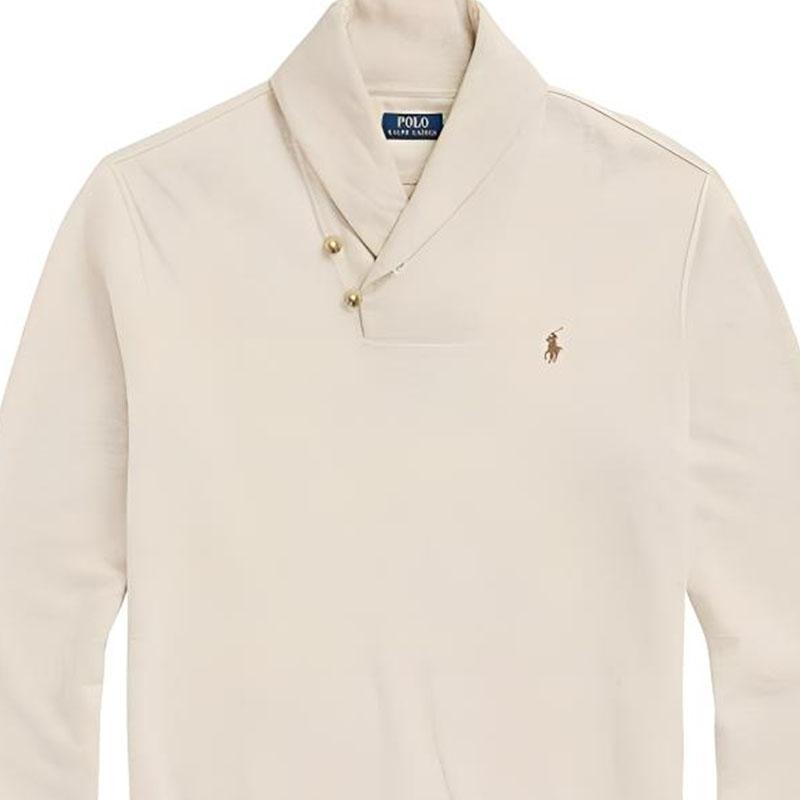 Polo Ralph Lauren Solid Color Long Sleeve Polo Shirt Men tops Beige 710877989-002