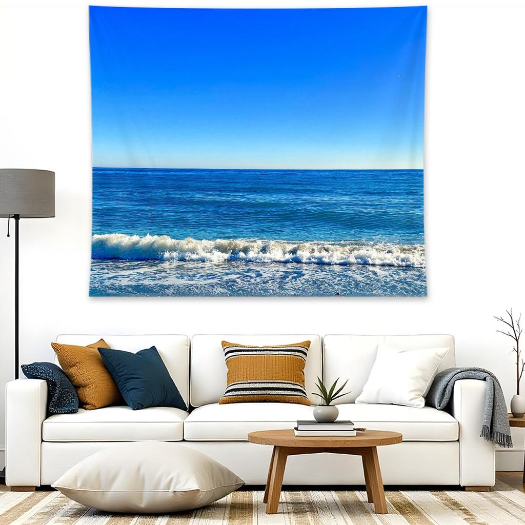 Tropical Beach Palm Tree Tapestry Ocean Scenery Wall Hanging Polyester Summer Aesthetic Decor for Bedroom Living Room Dorm