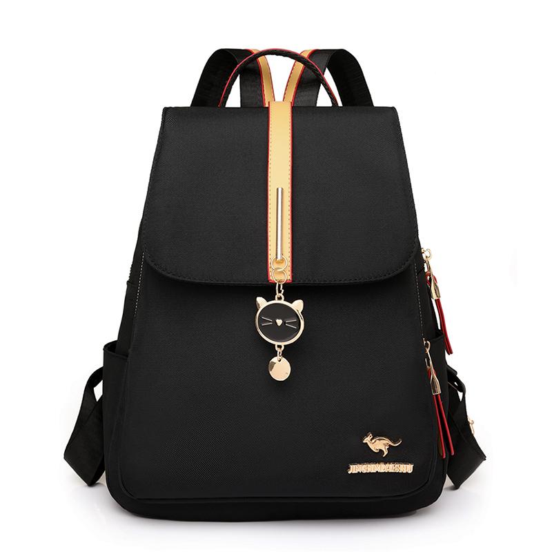 

Женский дорожный рюкзак, однотонный, большой емкости, студенческий рюкзак чёрный