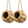2PCS Hanging Bird House Ball Shape Hand Woven Bird Nesting House for Garden Patio Lawn Office