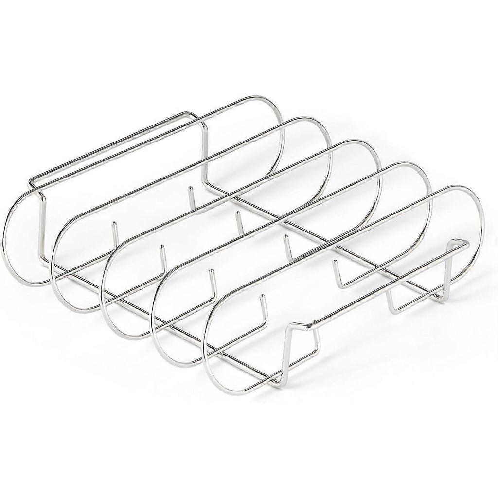 Spareribs Holder Grill, Stainless Steel Roasting and Rib Holder for 4 Ribs, Suitable for Gas Grills and Charcoal Grills