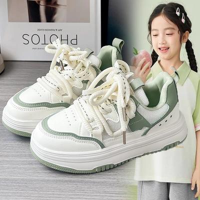 Chaussures de sport pour filles, mode printemps et été 2025 pour enfants d'âge moyen et plus âgés, petites chaussures blanches, style étranger pour filles, casu pour enfants