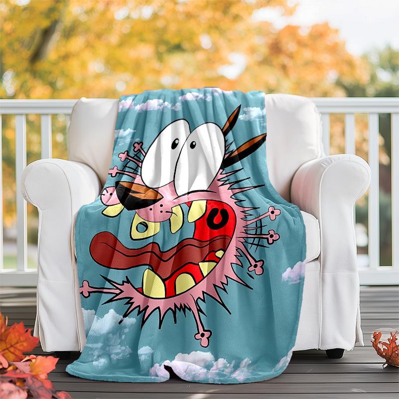 Courage the Cowardly Dog2 printed throw blanket—lightweight,soft,warm;versatile blanket for all seasons—perfect as &air-conditioning throw,nap blanket