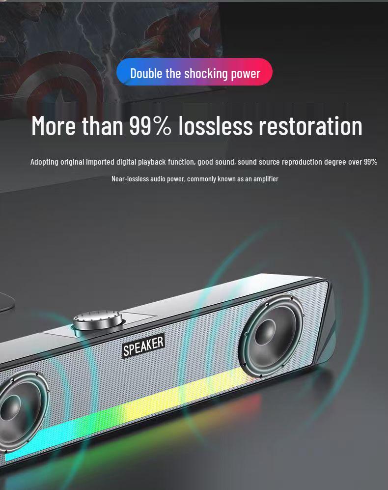 TS33-B Bluetooth Soundbar: Compact Cross-Border Desktop Speaker with Subwoofer for Laptop & PC