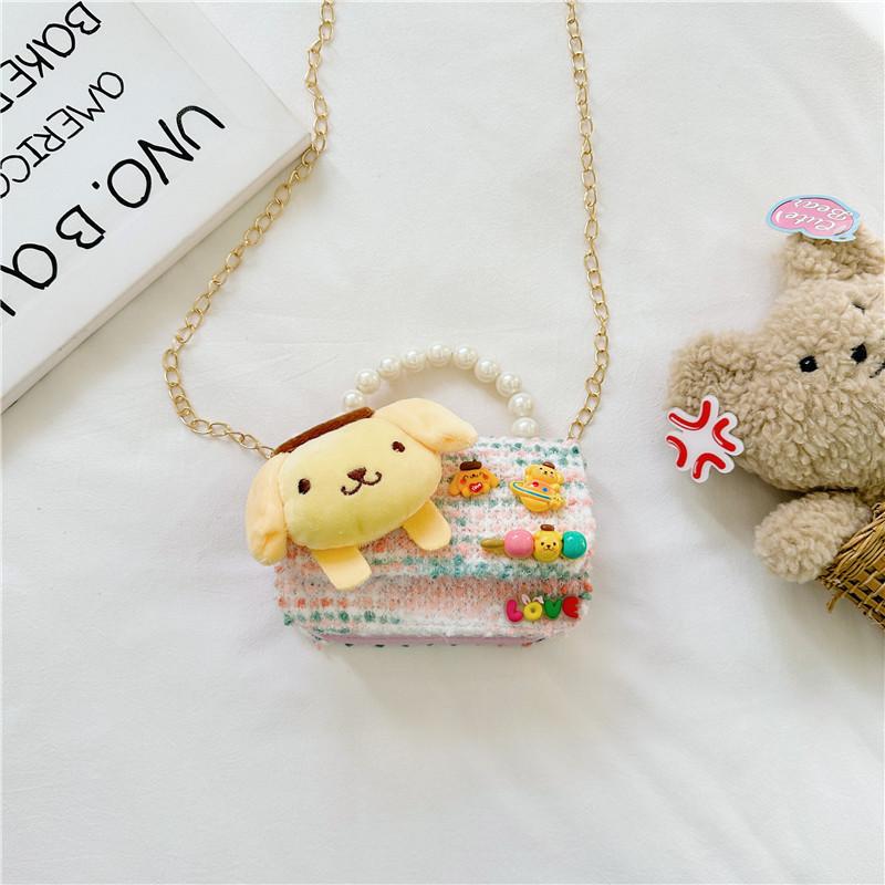 Pompompuricotton For Bag Girls With Chain Strap And Exquisite Bag Shoulder