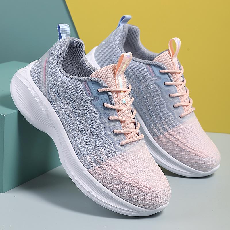 Women's Breathable Flyknit Low-Top Running Shoes - Non-Slip, Lightweight, Casual All-Season Sports Footwear