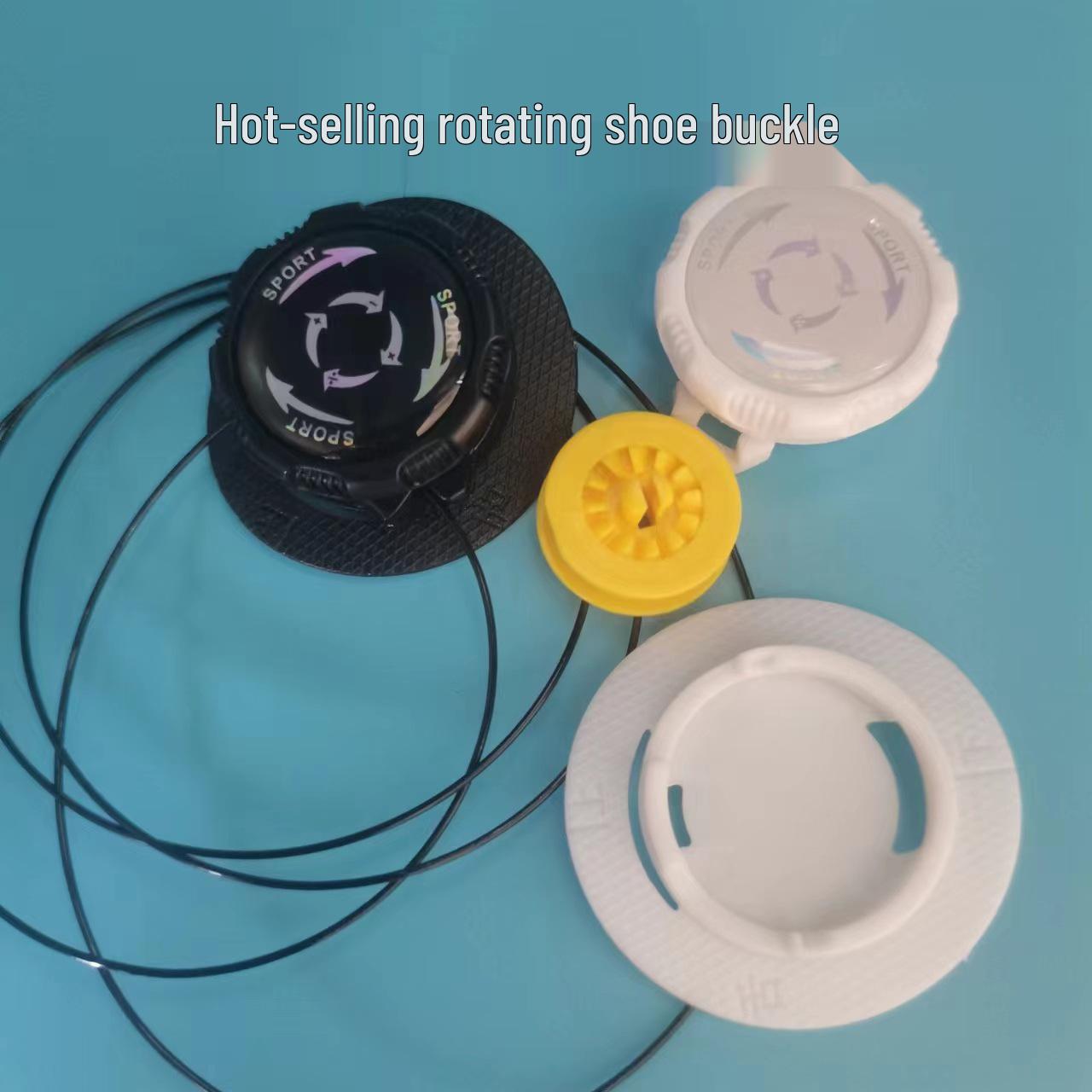 

Rotating No-Tie Shoelace Buckle - Lazy Person s Shoe Accessory with Steel Wire 2.8 cm белый