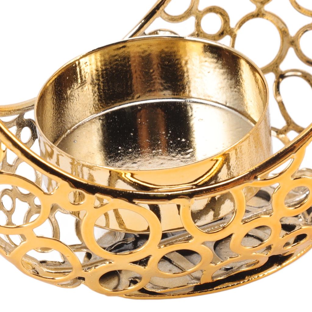 Romantic Moon Candlestick Iron Hollowed Candle Holder for Weddings Christmas Decoration Dining Coffee Table