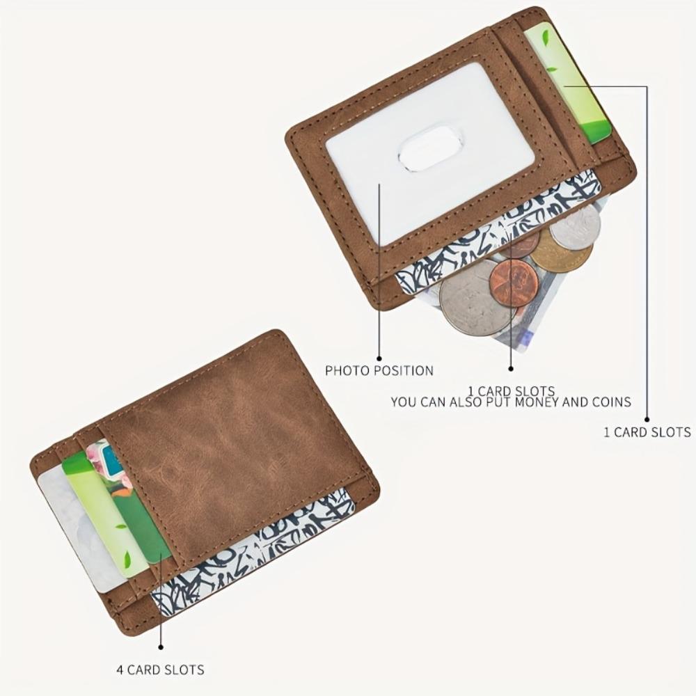 Simple Men Women Leather Card Holder Ultra-Thin Mini Short Wallet Multi-Card Slot Simple Design Wallet PU Universal Coin Purses