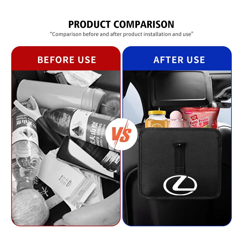 For Lexus PU Leather Car Seat Back Organizer Storage Bag Auto Interior Accessories UX250h RX450h RX300 GX470 CT200h RX400h AEV1