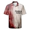 Men's Casual Short Sleeve Button Down Shirt Halloween Print Knife Graphic Lightweight Breathable Fabric Summer Top
