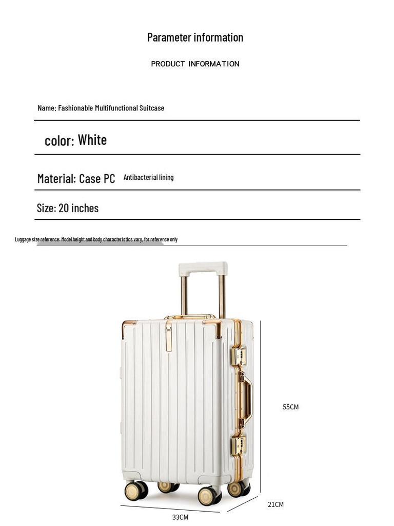 Lightweight Aluminum Spinner Trolley Case with Durable Frame & Large Capacity for Short Trips