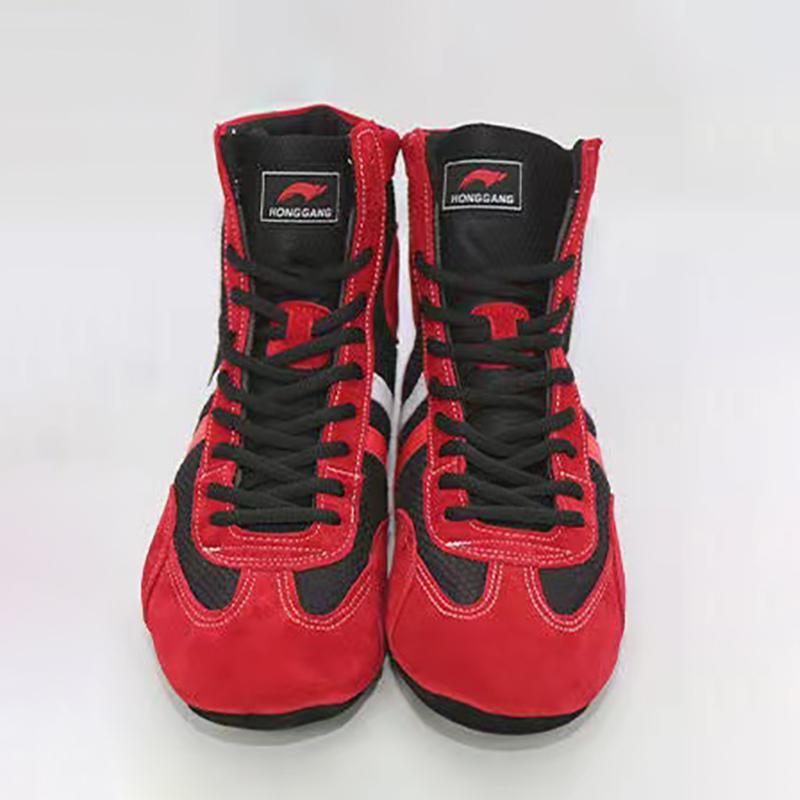  Adult Kid Soft Sole Reversed Suede Sangbo Wrestling Boxing Boots Size 30-44 Fight Shoe Training Competition Sneaker