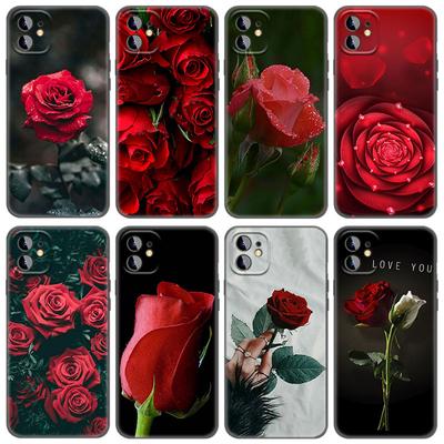 Husa de telefon cu flori de trandafir roșu pentru iPhone Samsung Galaxy Redmi Xiaomi Oppo OnePlus Note SA 7 8 9 10 11 12 13 14 20 21 22 23 53 54 Pro Max Plus Ultra