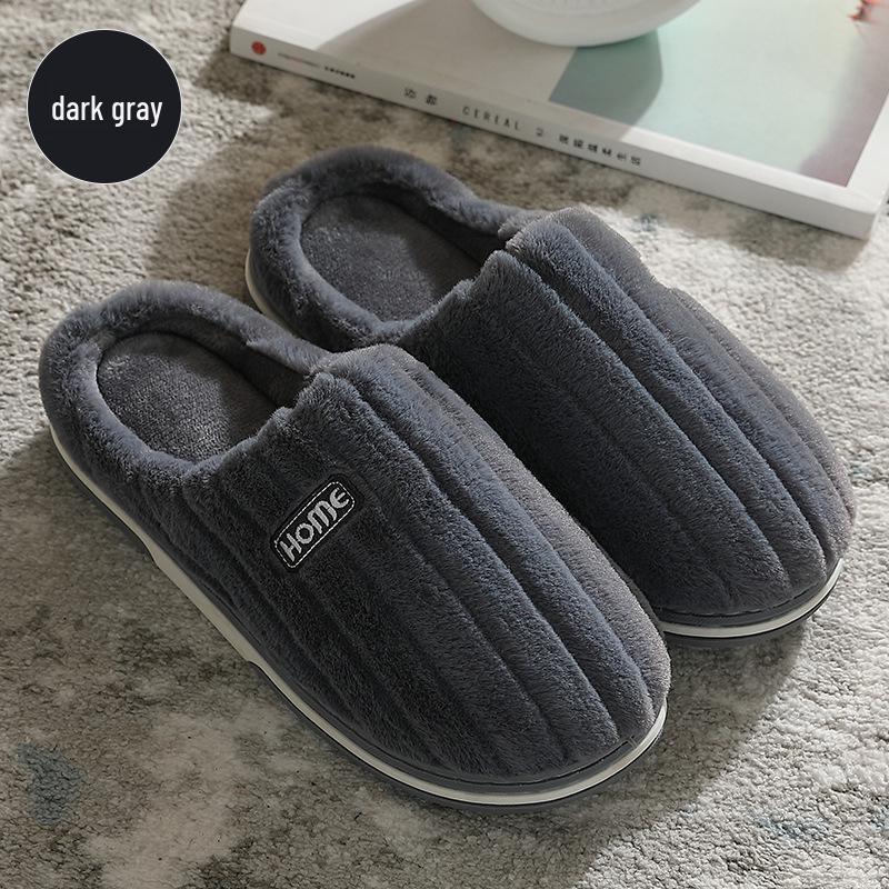 Men's and Women's Extra Large Plush Cotton Slippers - Warm, Non-Slip, Indoor Use for Autumn and Winter