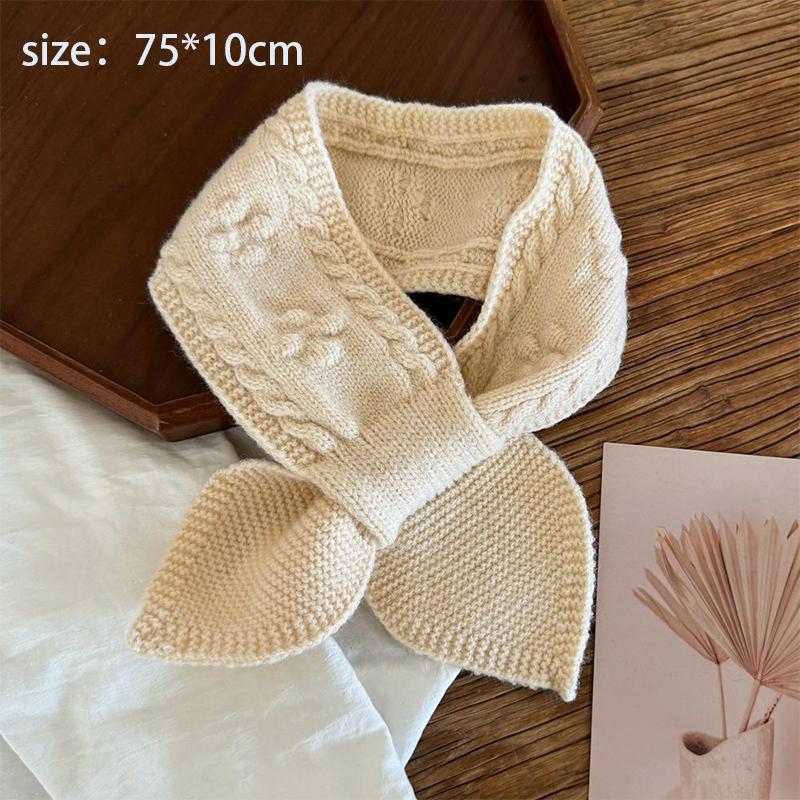 

1 шт. Новый осенне-зимний детский шарф, милый детский теплый вязаный шарф, модный шарф-крест, шарф для альпинизма one size белый