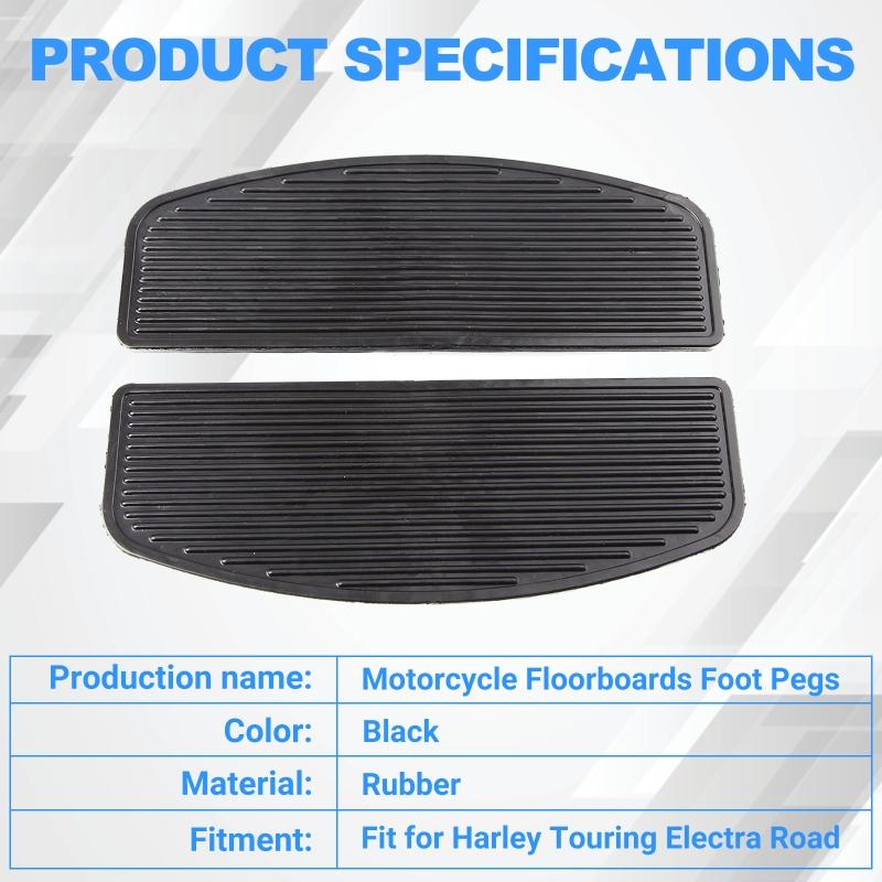 1Pair Motorcycle Rubber Foot Pedal Non-Slip Front Rider Insert Floorboards Lever Extension Pedal Step Foot Peg Boards For