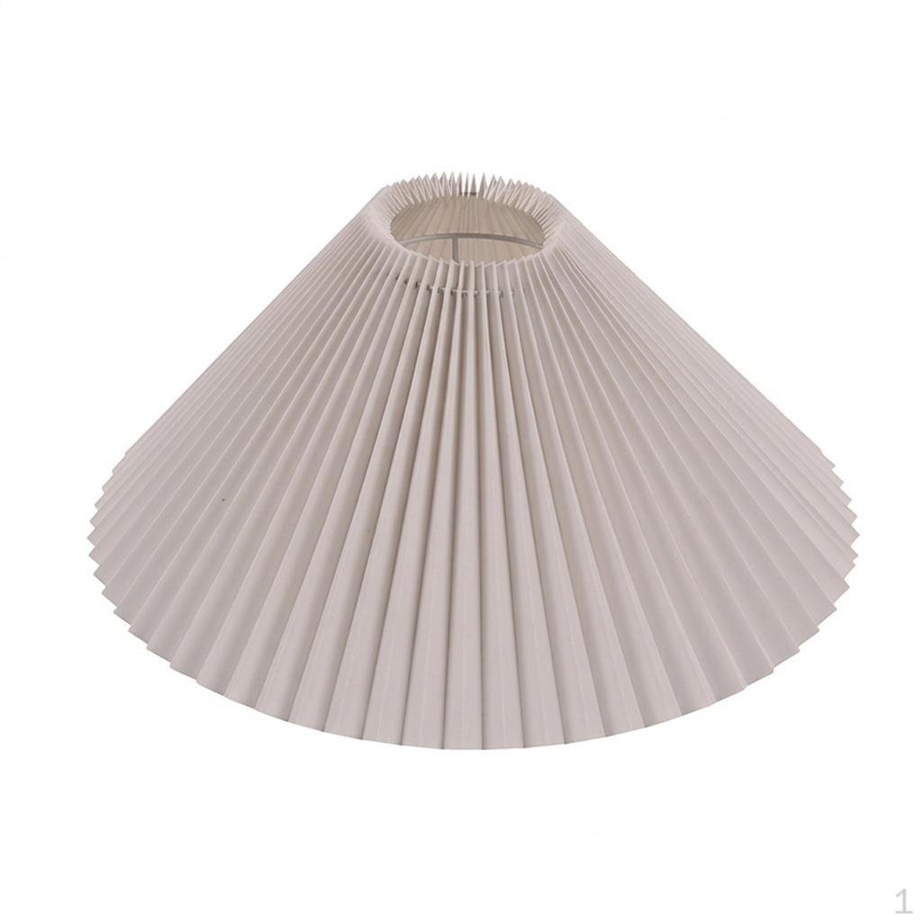 Light Shade with Pleated Design for Table Lamps, Lampshade 41cm Diameter In PVC Material, Bedside