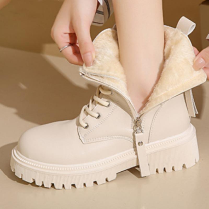 

Женские флисовые термоботинки на толстой подошве 42 белый