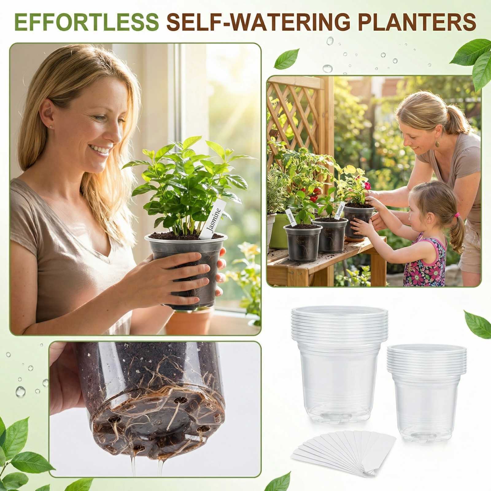 

VISUALIZED CLEAR NURSERY POTS: The Clear Nursery Pots Features A Mirror-like Transparency, Facilitating Easy Monitoring Of Water And Soil Humidity. One Size
