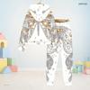 Boys Girls Hooded Long Sleeve Printed Sweatshirt Cuffed Pants Two Piece Set