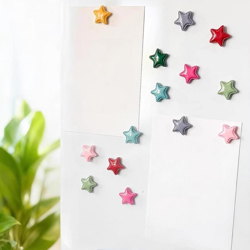 Resin Star Shape 2Pcs Refrigerator Magnet Decoration Kitchen Office Whiteboard Cabinet Colorful Cute Home Decorative