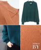 Neiman by Soft Knit Simple and Solid and Cold Weather Long and Relaxing Outdoor Loose Slim Size V-Neck Sweater, Color, Women's, Fall, Winter, Spring,