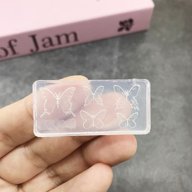 Transparente Silikon Nagelkunstform Exquisite Handgefertigte Schmetterlingsschleife Blume 3D Nagelkunstzubehör DIY Kreative Nagelkunstform Geschenk